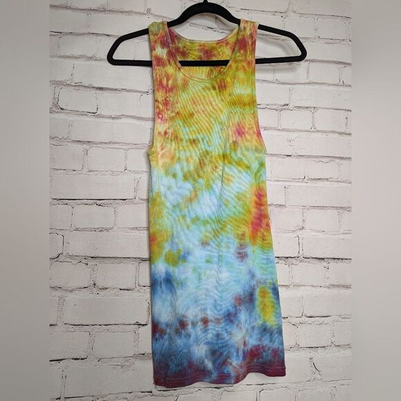 Sz XL OOAK ribbed tank top ice dyed! - Picture 1 of 6